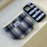 classic pouch_check navybrown