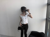 napoleon shirring blouse (2color)