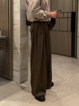Look Mentless Formal Pintuck Back Banding Wide Slacks