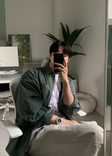 Glass Pigment Basic Cotton Shirt 