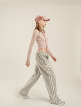 [FW ver] SWEET RIBBON SWEAT PANTS - GRAY/WHITE
