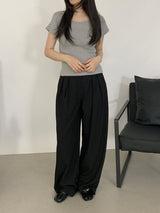 Briki Wide Pintuck Long Slacks