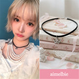 [IDLE Shuhua Necklace] プチエンジェルチョーカーネックレス - シルバーカラー