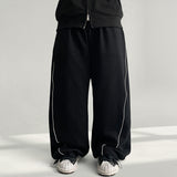 Hearts waistband side pintuck hem string wide training pants (4 colors)