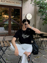 LMN フルールレタリングオーバー半袖Tシャツ (3 colors)