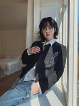 Weasel round tweed jacket
