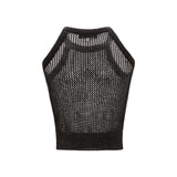 [24SS LSD COLLECTION] MUGUNG Crochet Knit Halter Sleeveless_Black