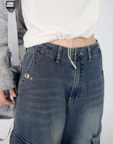 bel cargo denim pants(2color)