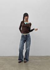 [MADE] Yusia Layered Snap Long Sleeve T-shirt