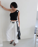 クレーブピンタックストレートワイドパンツ