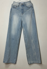 (UNISEX) RIVER DAMAGE UNIQUE WIDE LIGHT BLUE UNISEX PANTS