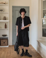 Lux stripe bermuda slacks