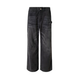 WASHED FADED HAND-WIPED WHISKER RANDOM STITCH HERRINGBONE CHINO