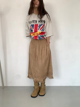 SUEDE PUNCHING SKIRT (3C)