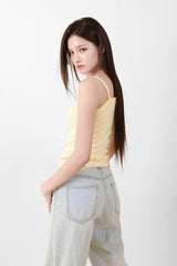Button Sleeveless Top Yellow