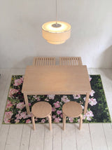 Blush rose garden, landscape rug 100x150