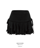 Lina Ribbon Frill Mini Skirt (3color)