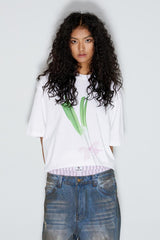 Simple and fun printed summer pure cotton loose short-sleeved T-shirt