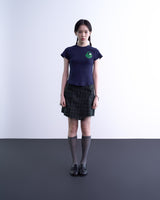 ハートロックドットクロップTシャツ (ネイビー)