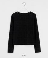 26SS★ [BAONHAUS] ベニールラウンドリブ長袖Tシャツ