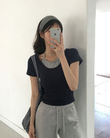 [MADE] オールインワン ホールレイヤー半袖Tシャツ