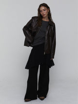 Eco Leather Bomber Jacket_Brown