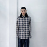 Ombre Plaid Drop-Shoulder Shirt