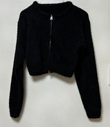 (TOP & ZIP-UP SET!) ダメージクロップドフィットニットジップアップ - 3 COLOR