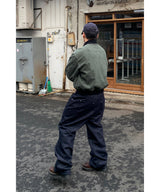 Non-fade diagonal raw denim pants