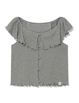 ラッフルフラワーブラウス(GREY)