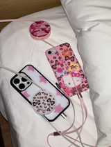 PINK star flutter magsafe glass case