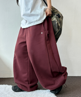 ビビッドキーリングスナップバルーンロングパンツ❤💚🩶🖤5カラー