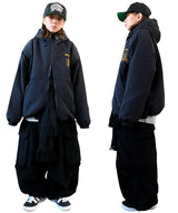 Oversized Two-Way Washed Puffer Jacket (6oz)