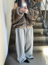 [Unisex] ファー2ウェイフードジップアップ(4color)
