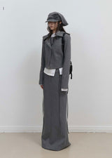 Layered Bolero Wool Jacket / Grey