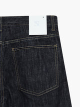 Indigo embossed denim pants