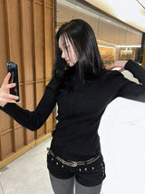 Turtleneck ribbed knit