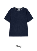 レトン ステッチ マッスル ニット ショートスリーブ Tシャツ