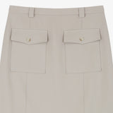 Pocket Long Skirt Beige
