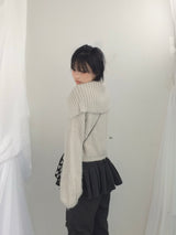 Shoulder collar loose knitwear