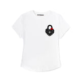 ハートロックドットクロップTシャツ (ホワイト)