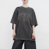 (Unisex) Defne レタリングボクシーTシャツ
