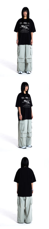 Space Graphic Round T-Shirt-Black