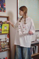 Dino Stitch Embroidered Short Sleeve Tee