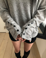 ハイブボタンリネンスウェットシャツ