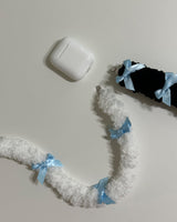 Fuzzy cable_Ribbon_White (Sky blue)