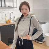 LOGO STITCH STRING HOOD LONG SLEEVE