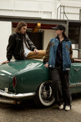 Overpatch Denim Varsity Jacket - KHAKI