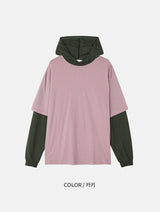 COMBI STRIPE HOOD TEE (3C)