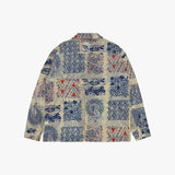 ethnic paisley open collar shirt_blue